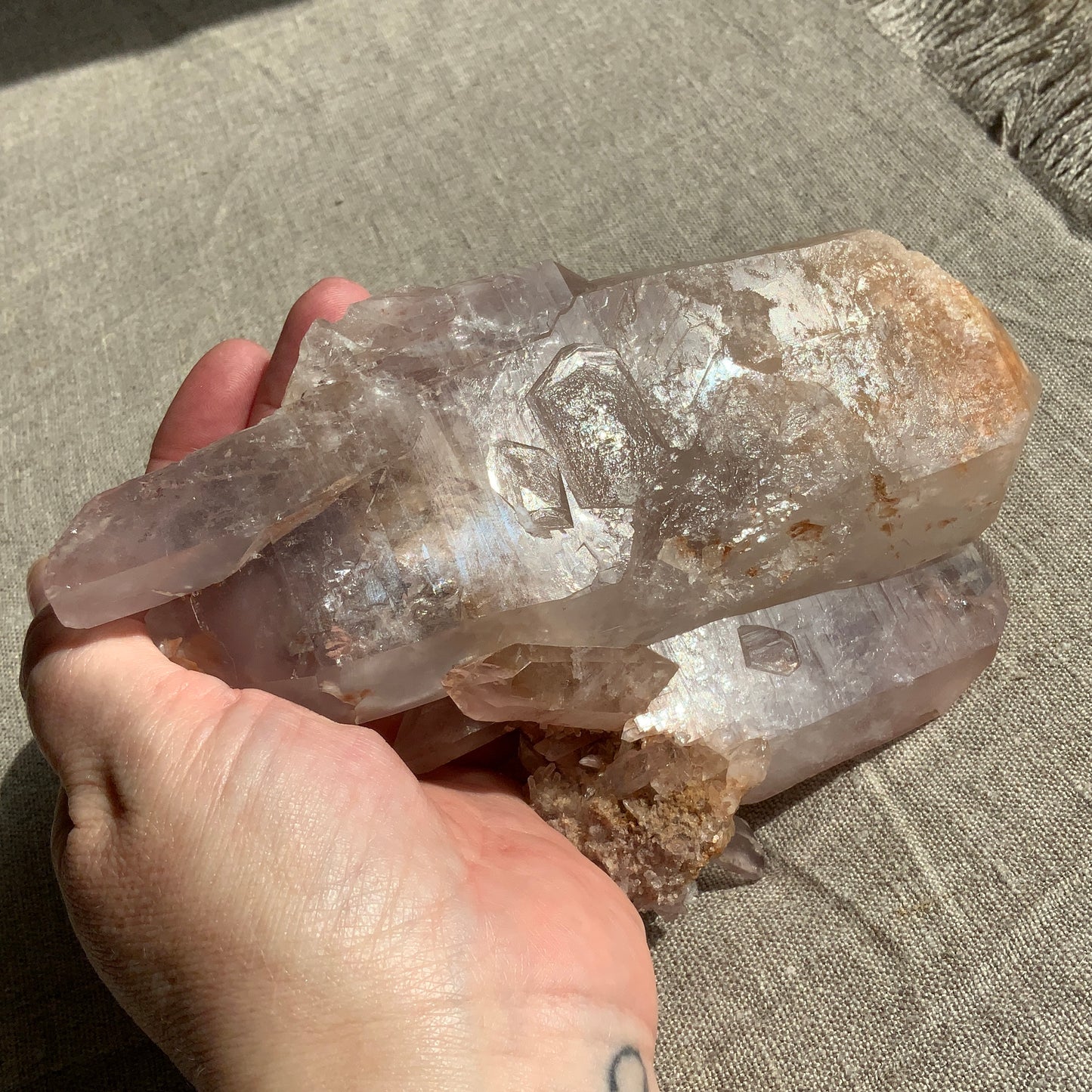 XL Rare Pink Lithium DT Quartz Cluster.