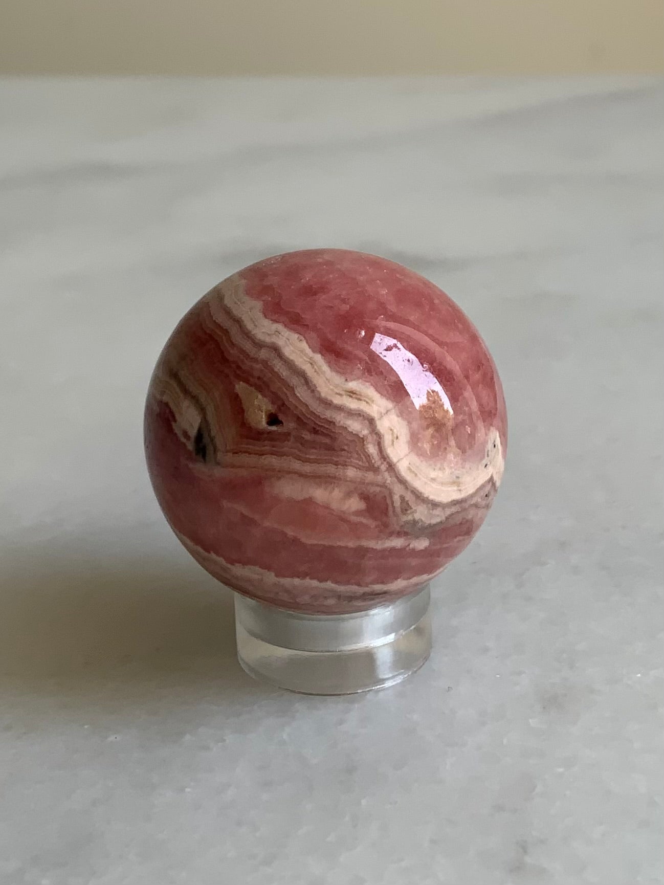 Premium Quality Rhodochrosite Sphere, Argentina.