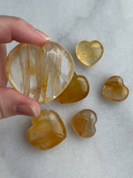 Golden Healer Quartz Puff Heart.