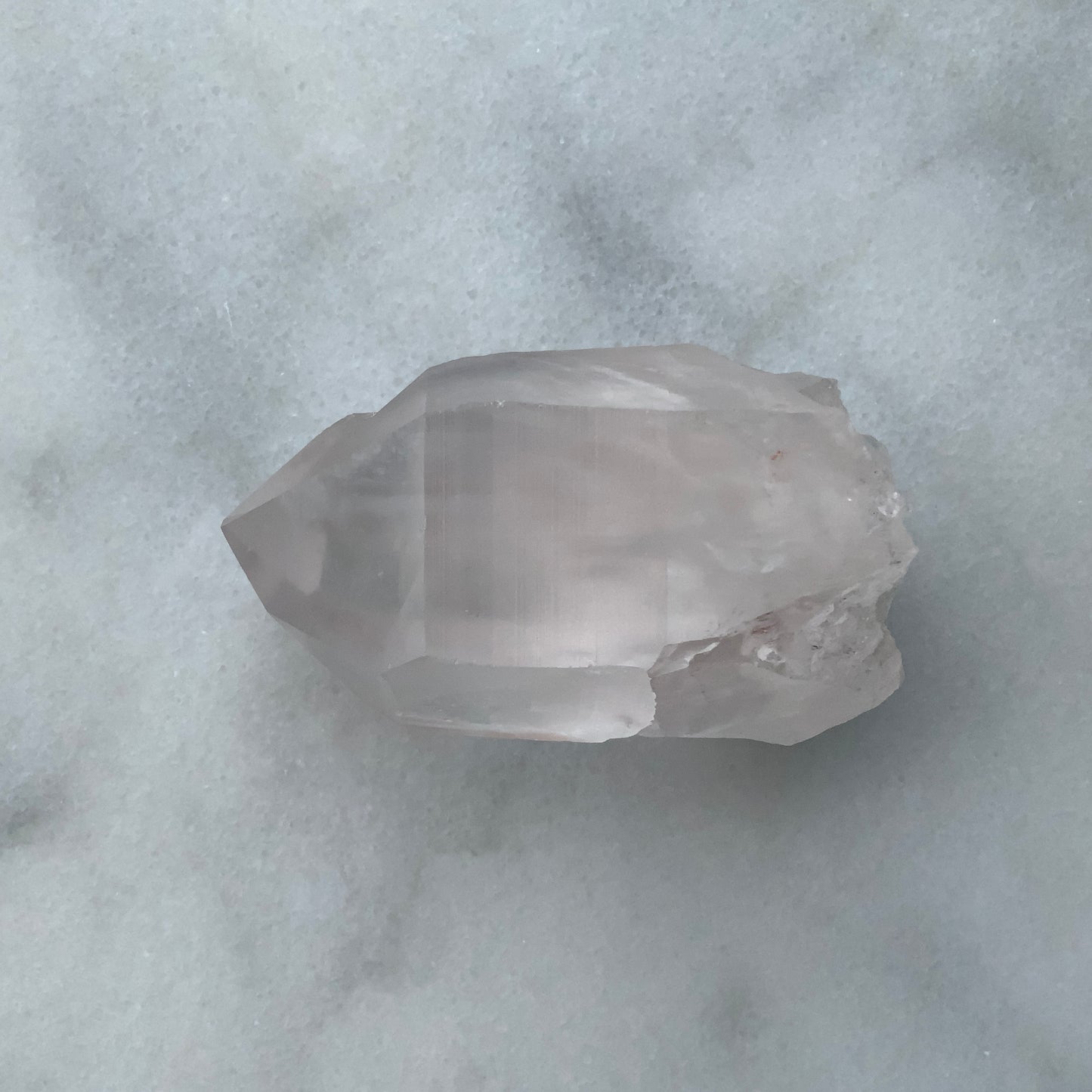 Rare Natural Pink Lemurian Quartz Point.