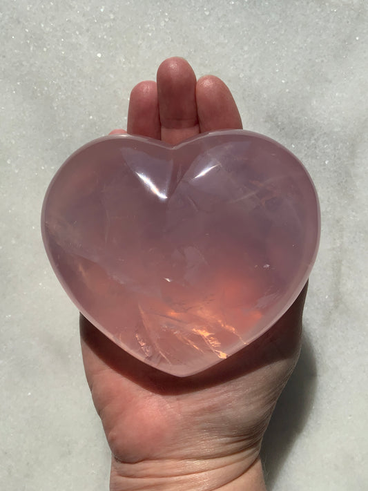 Large Puff Rose Quartz Heart