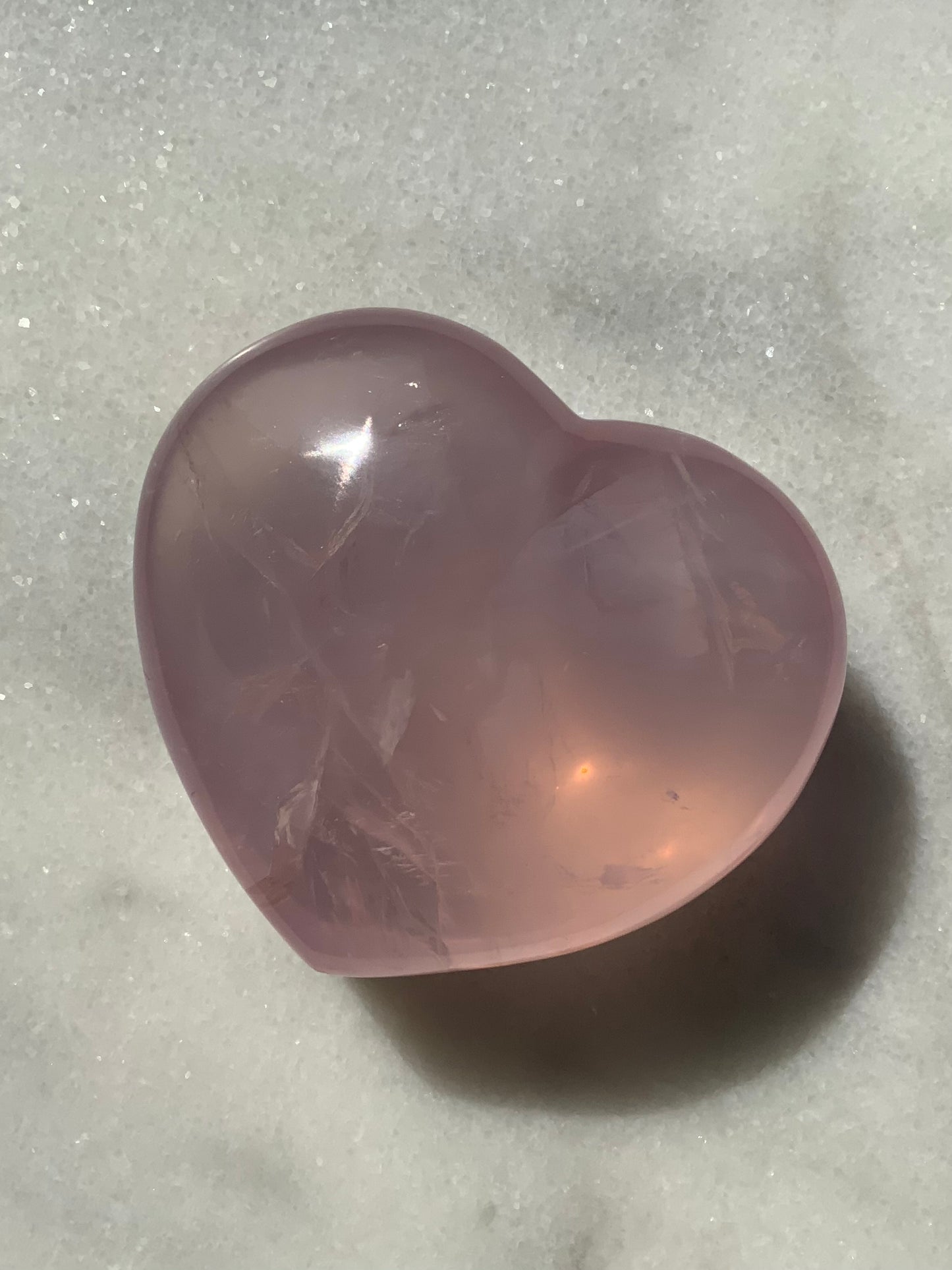 Large Puff Rose Quartz Heart