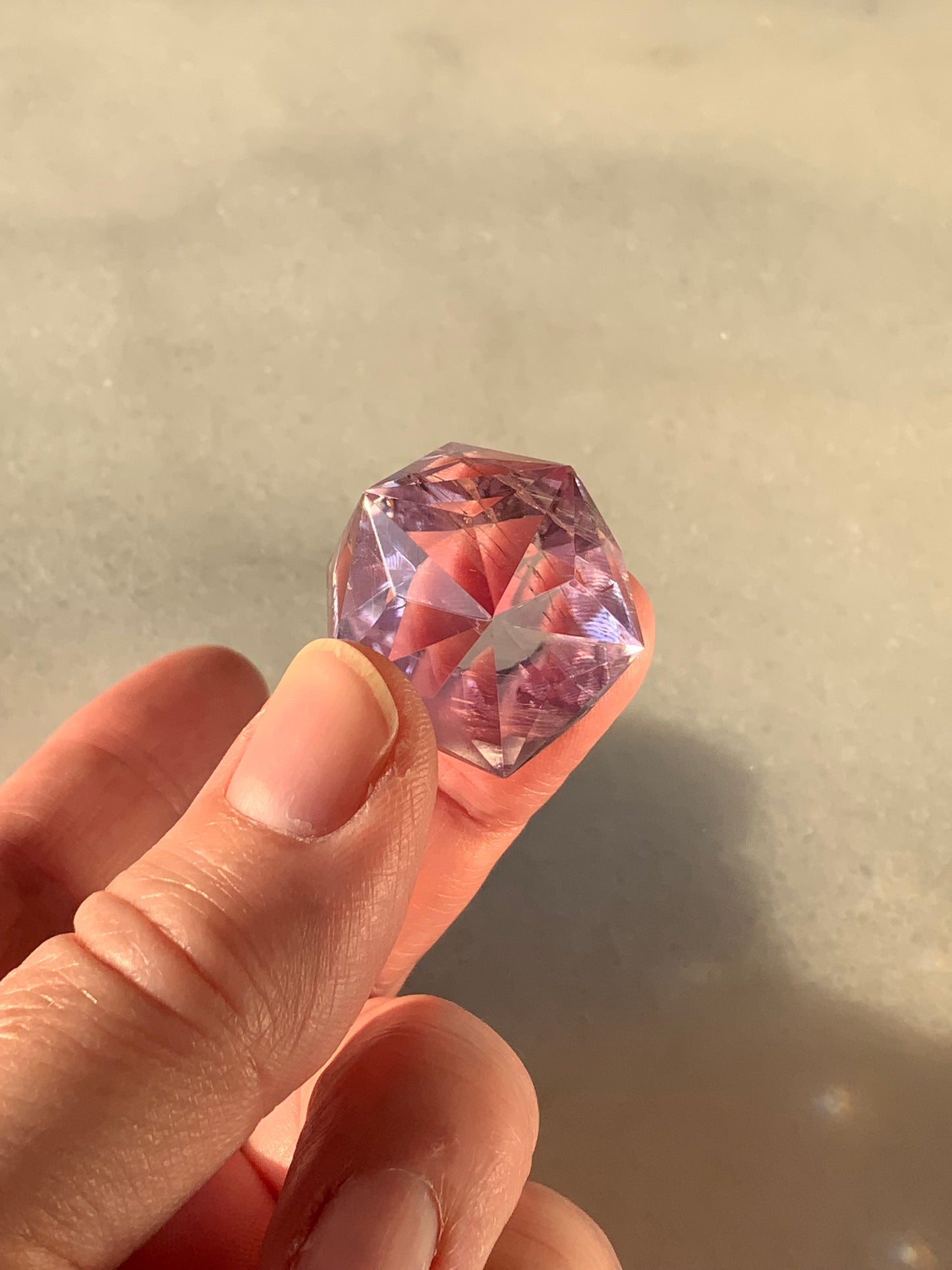 Rainbow Smoky Amethyst Polyhedron.