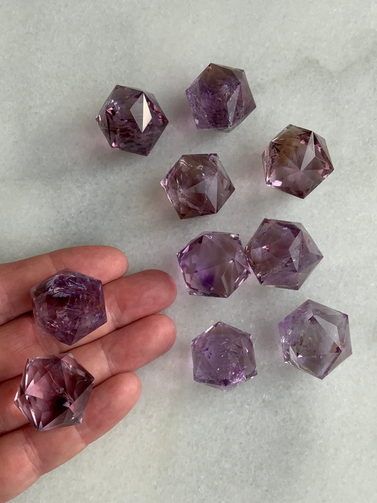 Rainbow Smoky Amethyst Polyhedron.