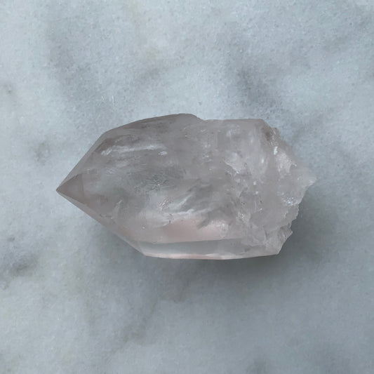 Rare Natural Pink Lemurian Quartz Point.