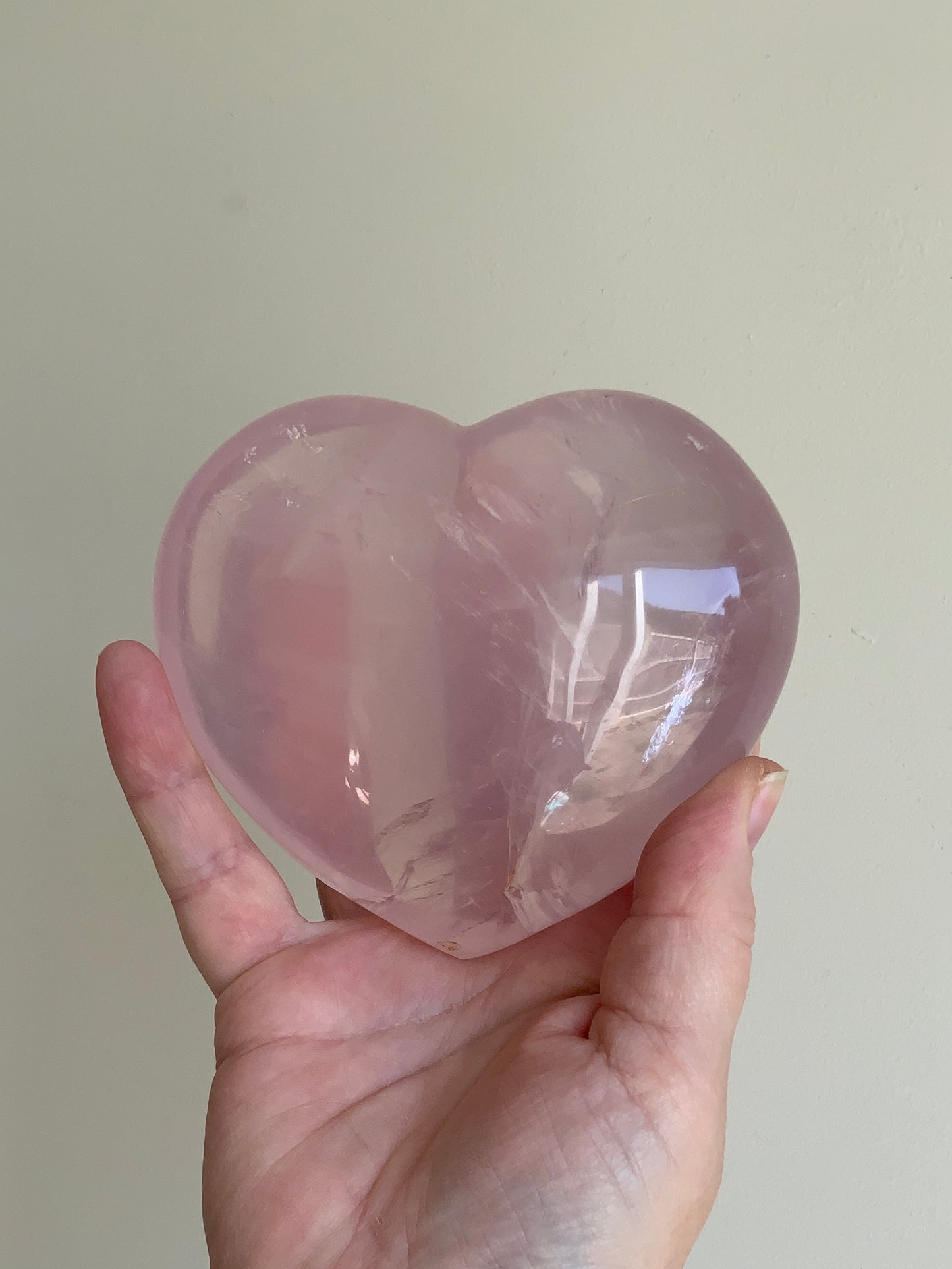 Large Puff Rose Quartz Heart