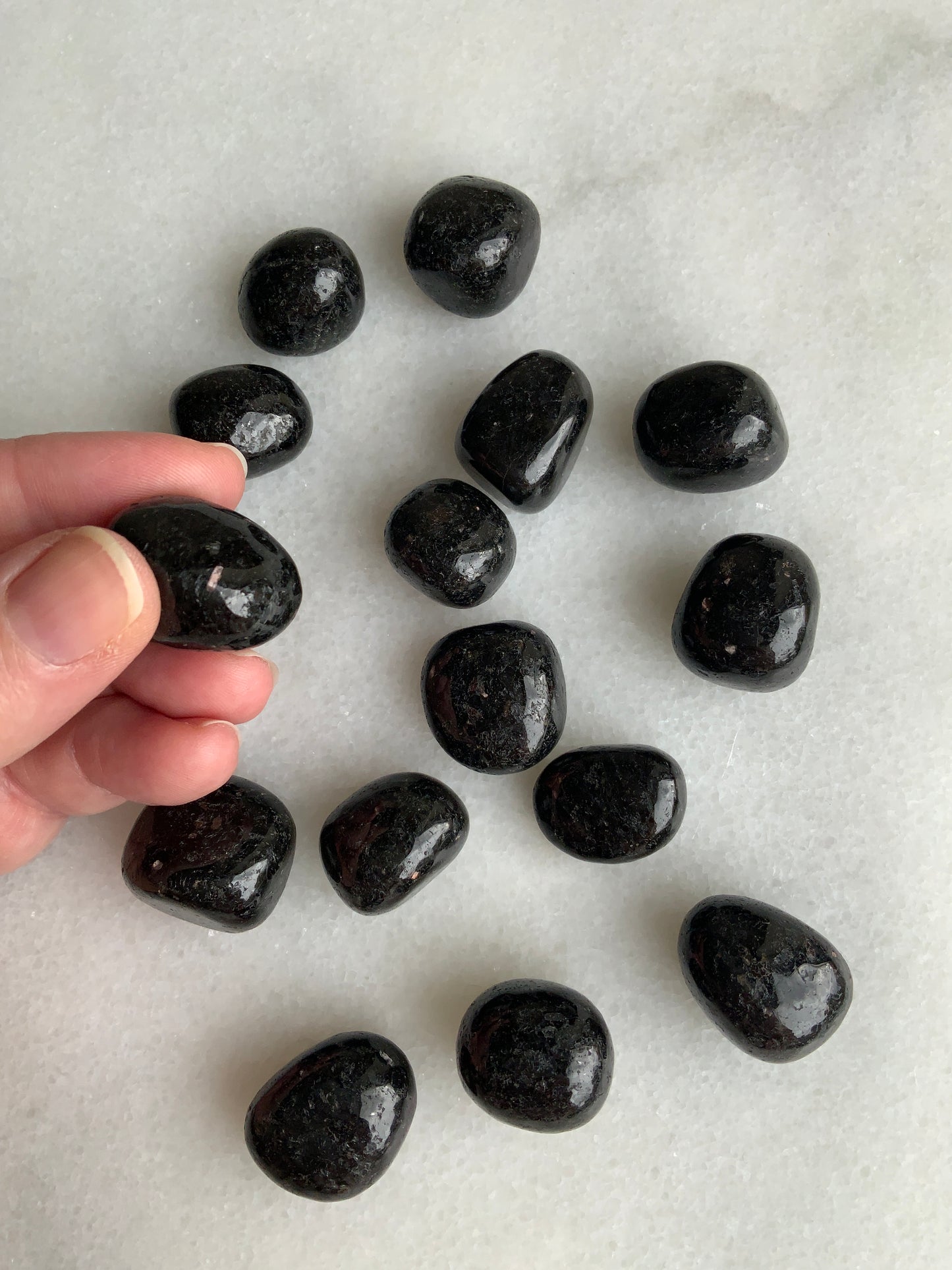 Nuummite Polished Tumblestone Pebble.