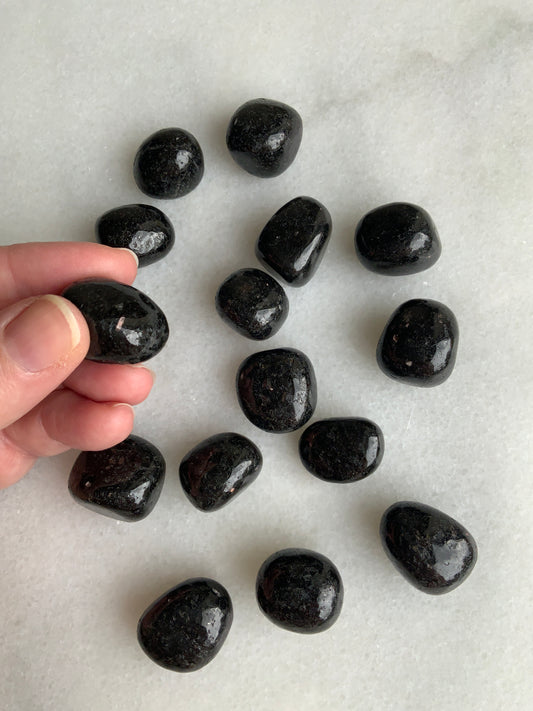 Nuummite Polished Tumblestone Pebble.