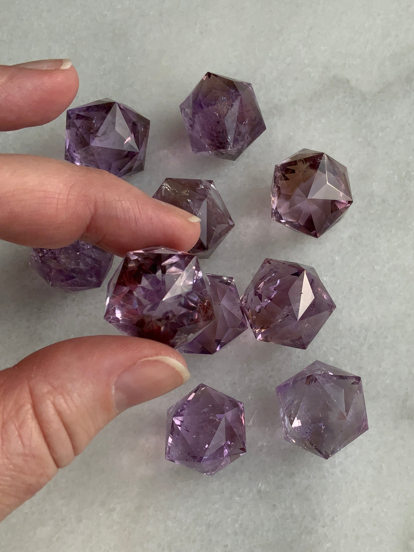 Rainbow Smoky Amethyst Polyhedron.