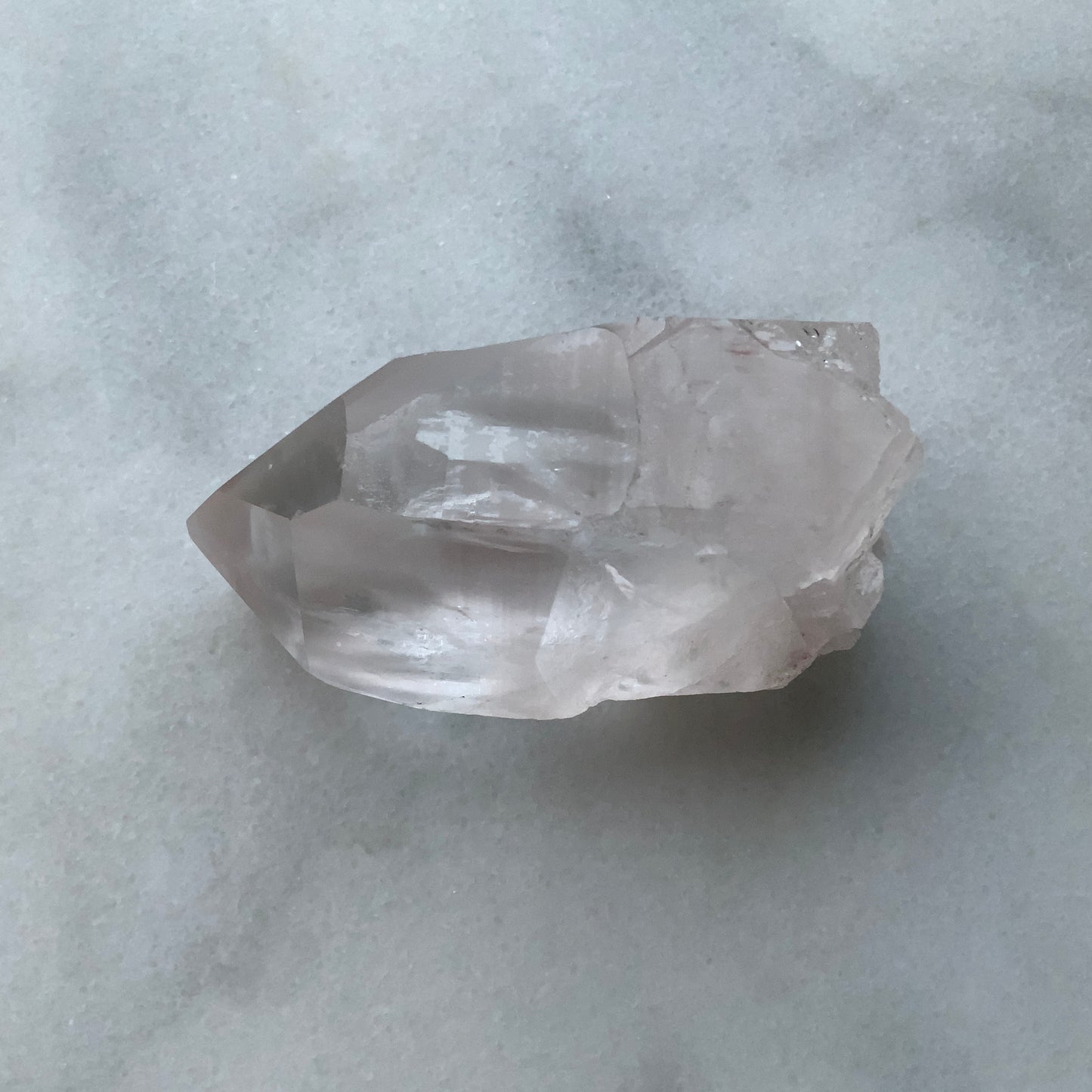 Rare Natural Pink Lemurian Quartz Point.