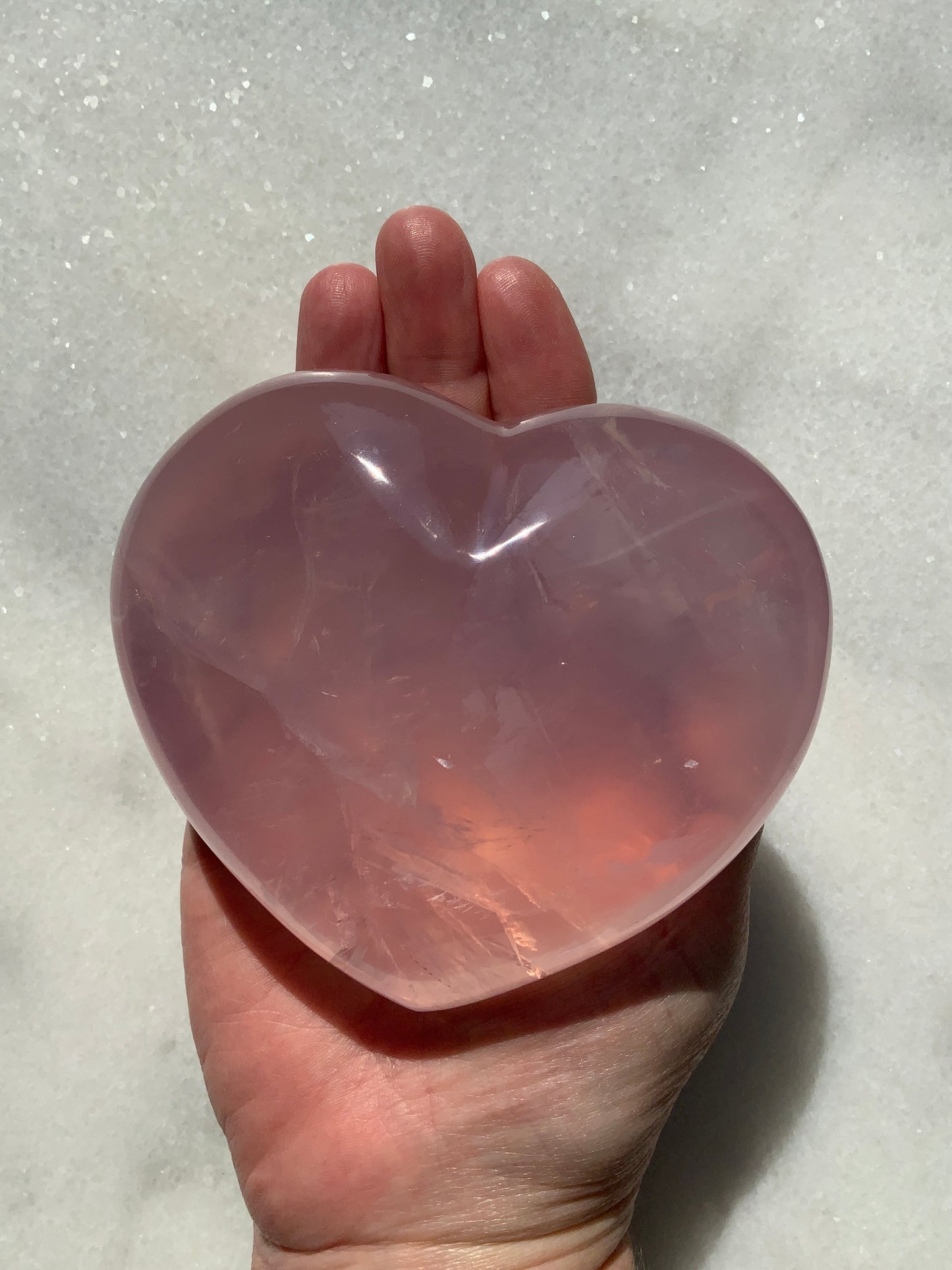 Large Puff Rose Quartz Heart